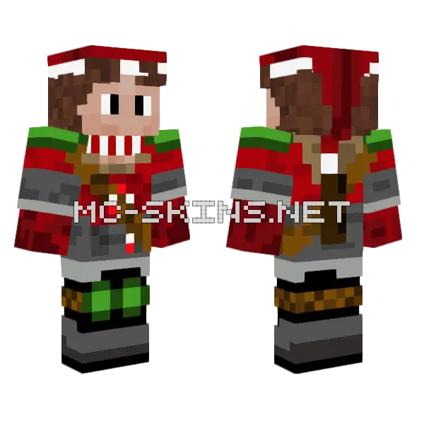 Christmas Confounded Adventurer Minecraft skin, front and back