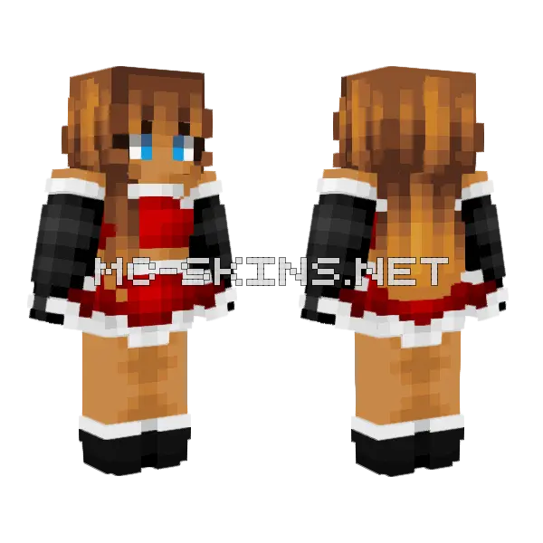 Christmas Dance Girl Minecraft skin, front and back