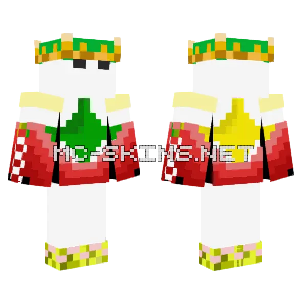 Christmas Elf Outfit Minecraft skin, front and back