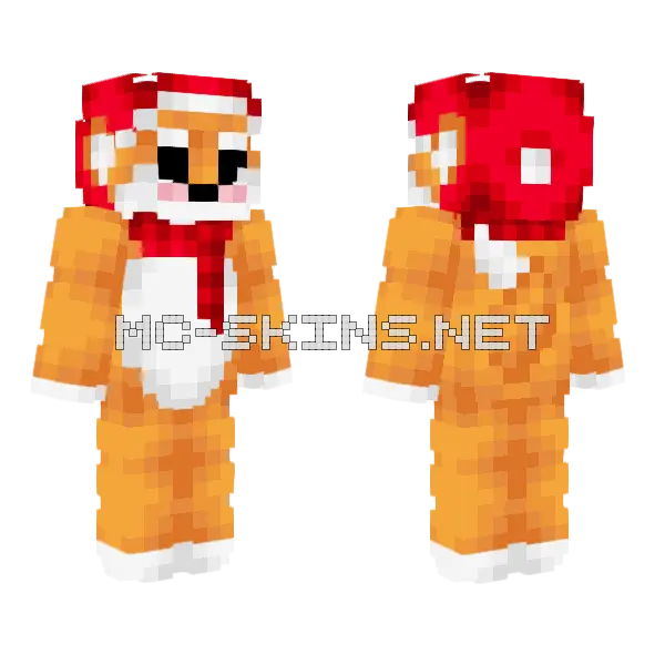 Christmas Fox Minecraft skin, front and back
