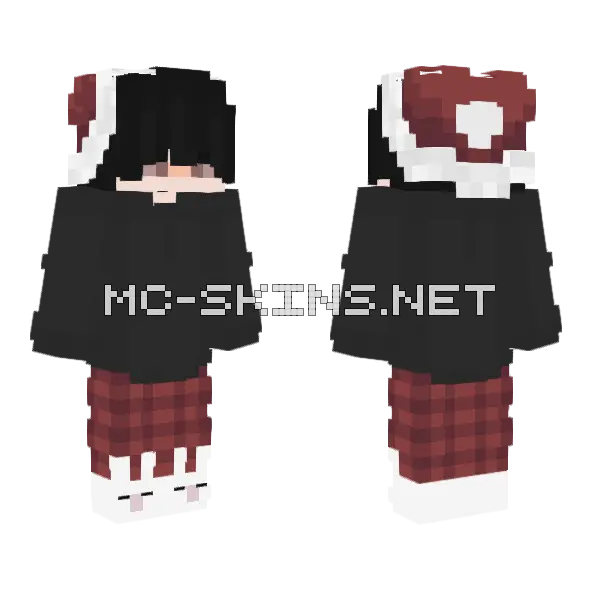 Christmas Girl Minecraft skin, front and back
