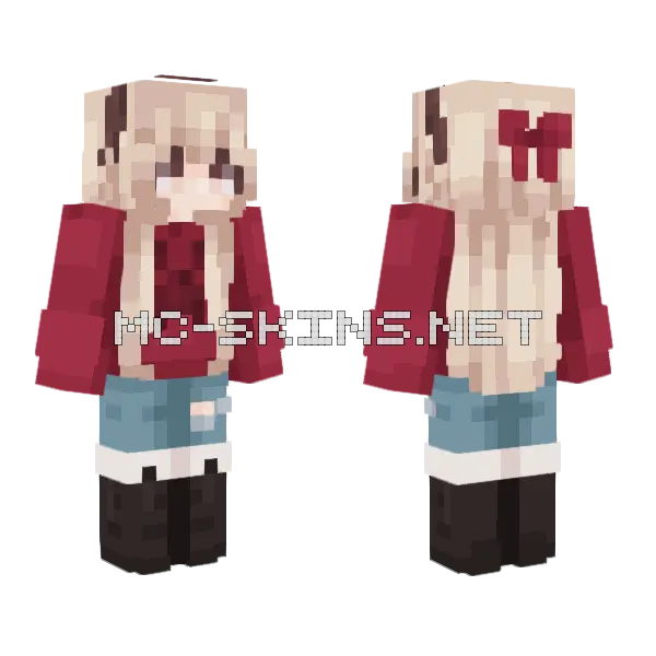 Christmas Girl Minecraft skin, front and back