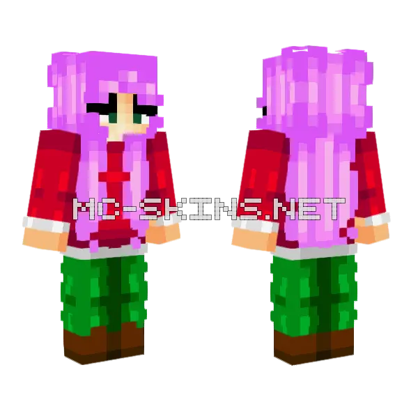 Christmas Girl Minecraft skin, front and back