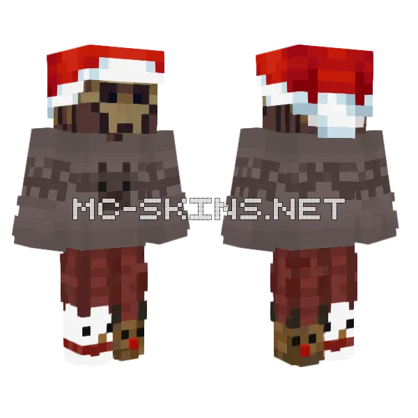 Christmas Groot Minecraft skin, front and back