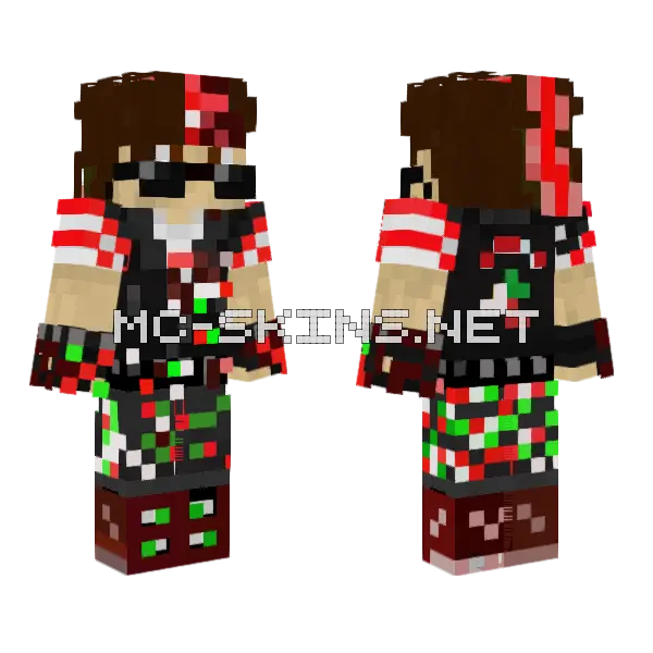 Christmas Joel Smallishbeans Minecraft skin, front and back