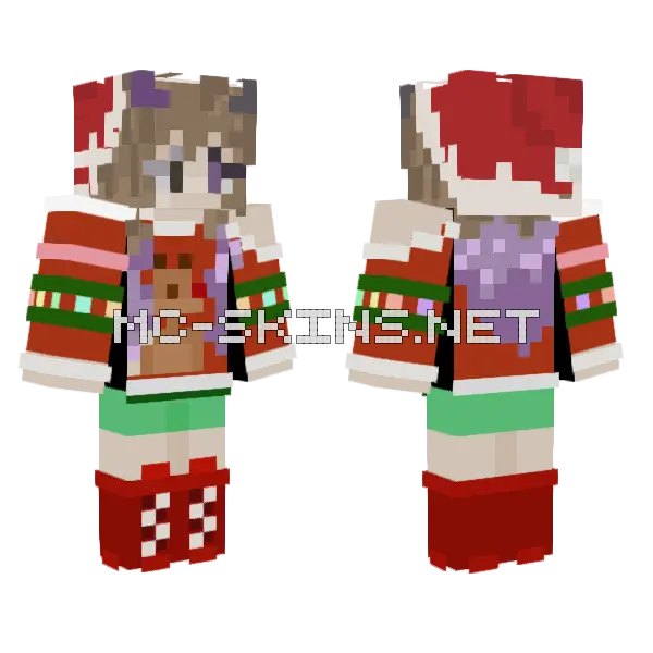 Christmas Loghi Minecraft skin, front and back