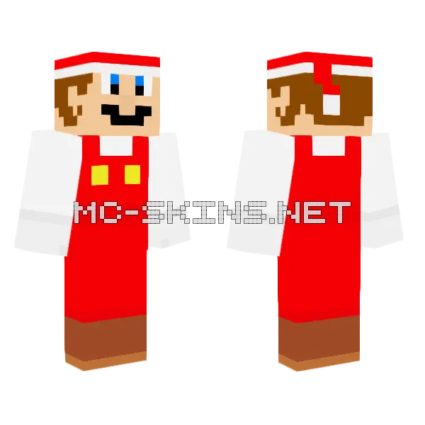 Christmas Mario Minecraft skin, front and back