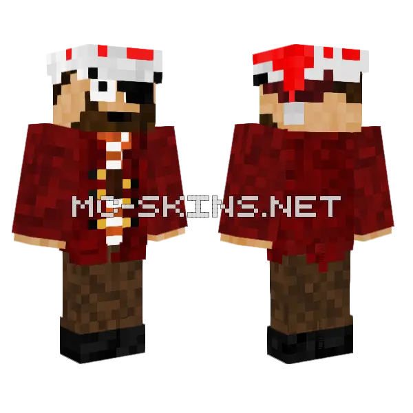 Christmas Pirate Minecraft skin, front and back