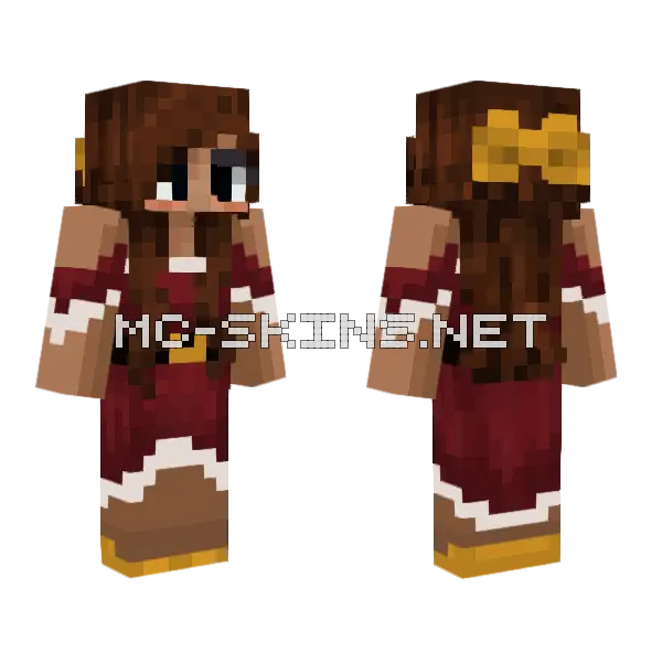 Christmas Red And Gold Minecraft skin, front and back