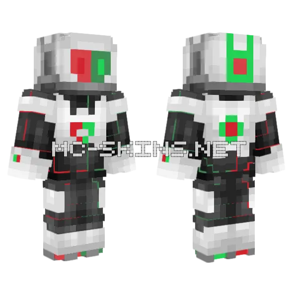 Christmas Robot Minecraft skin, front and back