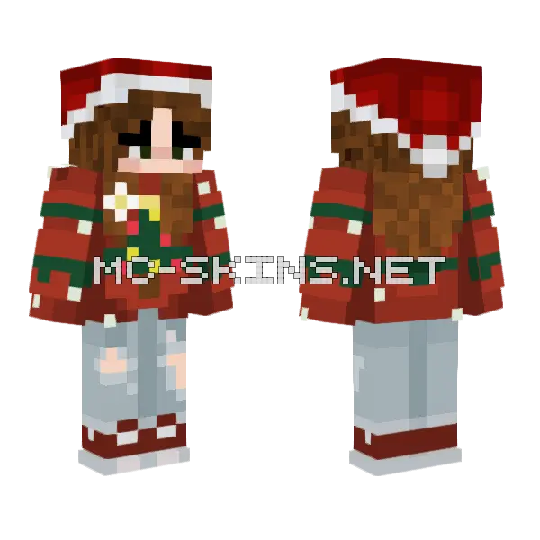 Christmas Skin Girl Minecraft skin, front and back
