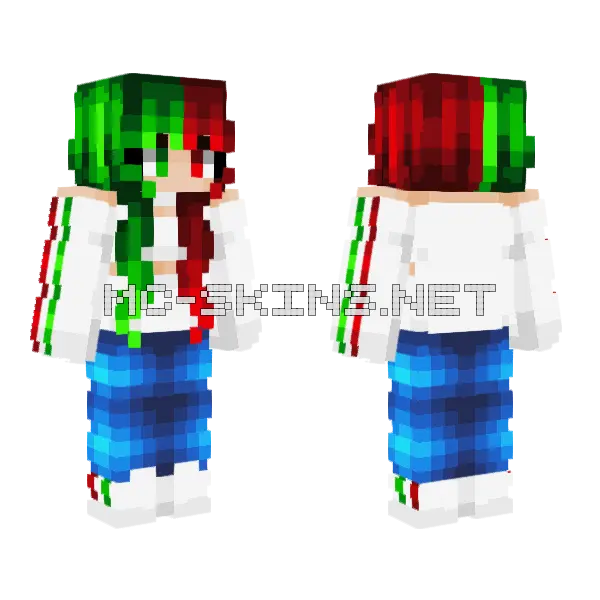 Christmas Spirit Girl Minecraft skin, front and back