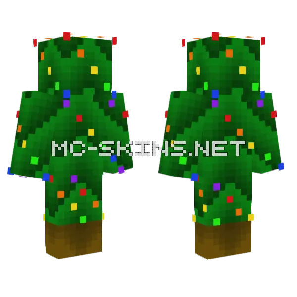 Christmas Tree Minecraft skin, front and back
