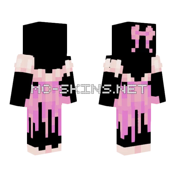 Cinderella Broken Dress 2 Base Minecraft skin, front and back