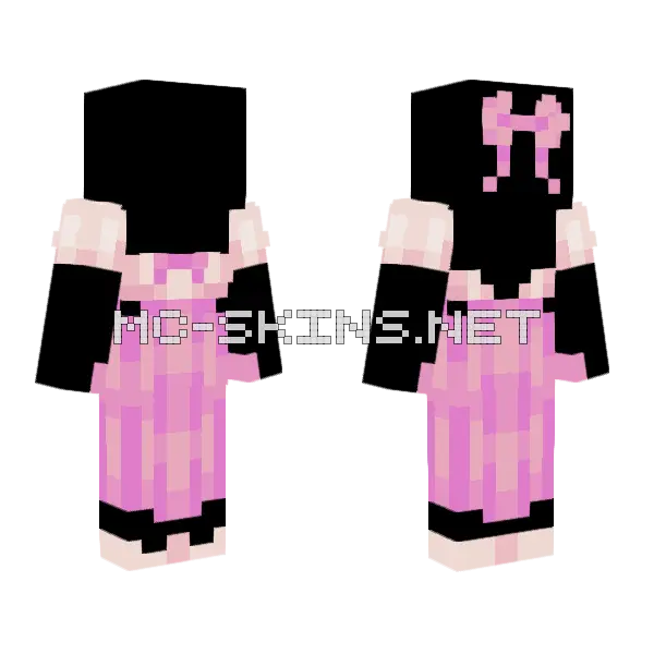 Cinderella Pink Outfit Minecraft skin, front and back