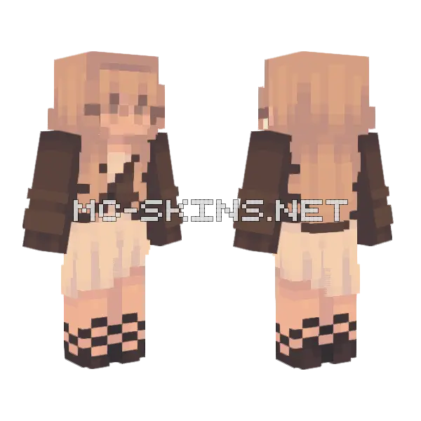Cinnamon Broom OC Minecraft skin, front and back