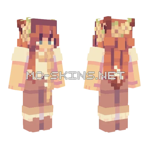 Cinnamon Candles Fall Persona Minecraft skin, front and back