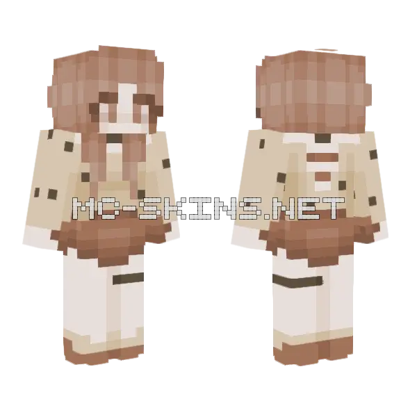 Cinnamon Cream Girl Minecraft skin, front and back