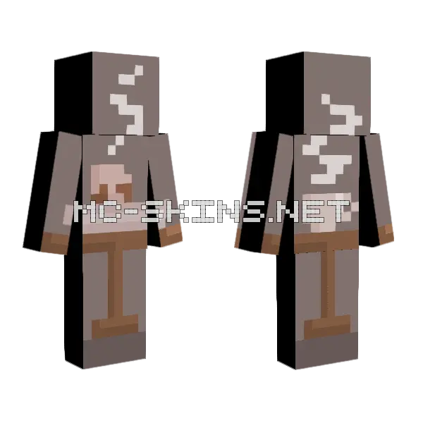 Cinnamon Roll Hot Cocoa Minecraft skin, front and back