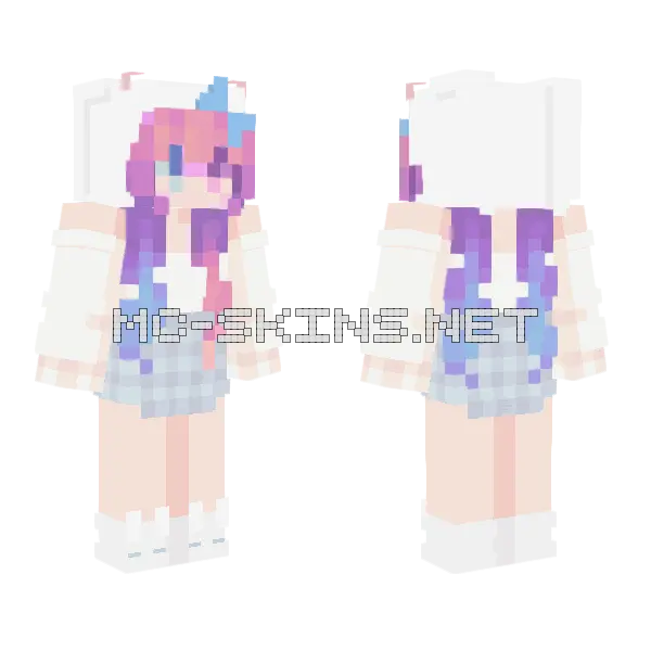 Cinnamoroll Anethce Minecraft skin, front and back
