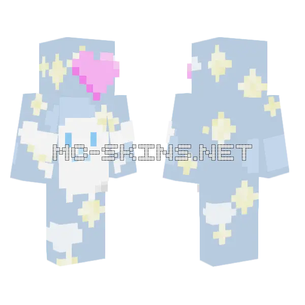 Cinnamoroll Pixel Art Minecraft skin, front and back