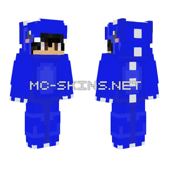 Cipplayz Blue Outfit Minecraft skin, front and back