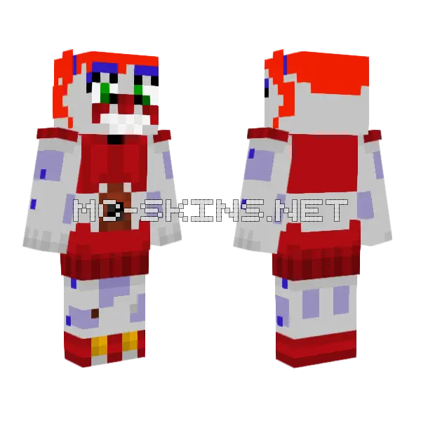 Circus Baby Minecraft skin, front and back