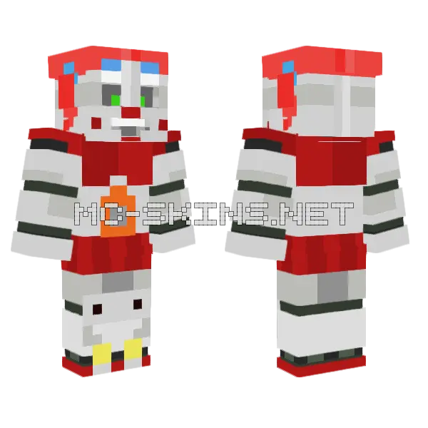 Circus Baby Skin Minecraft skin, front and back