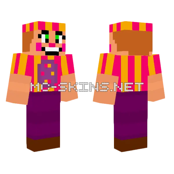Circus Baby Skin Minecraft skin, front and back