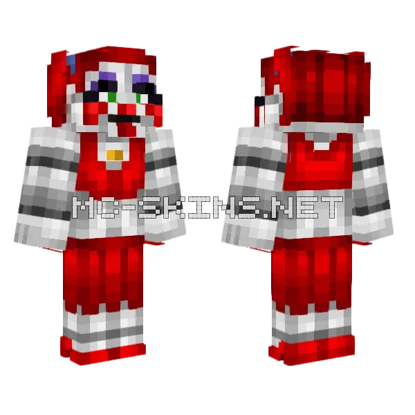 Circus Baby Skin Minecraft skin, front and back