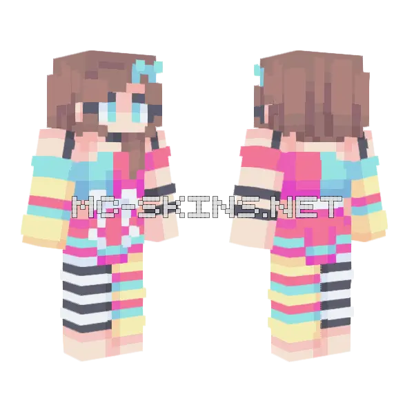 Circus Girl Minecraft skin, front and back
