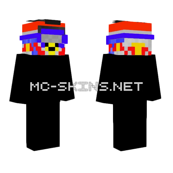 Cj Kask Czerwony V3 Minecraft skin, front and back