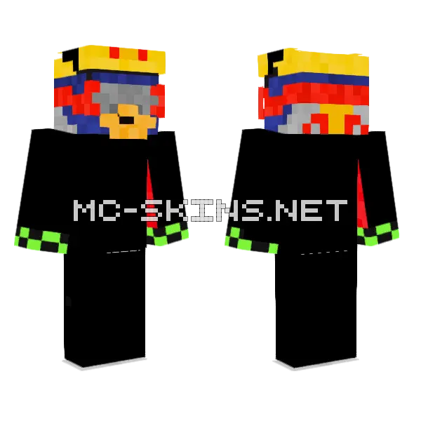 CJ Nowy Kask Ty Minecraft skin, front and back