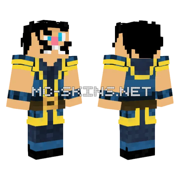 Clash Royale Electro Wizard Minecraft skin, front and back