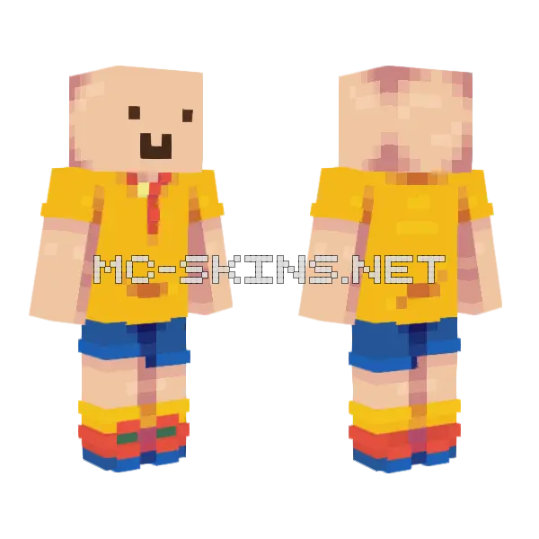 Classic Caillou Remake Minecraft skin, front and back
