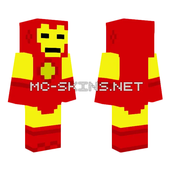 Classic Iron Man Minecraft skin, front and back
