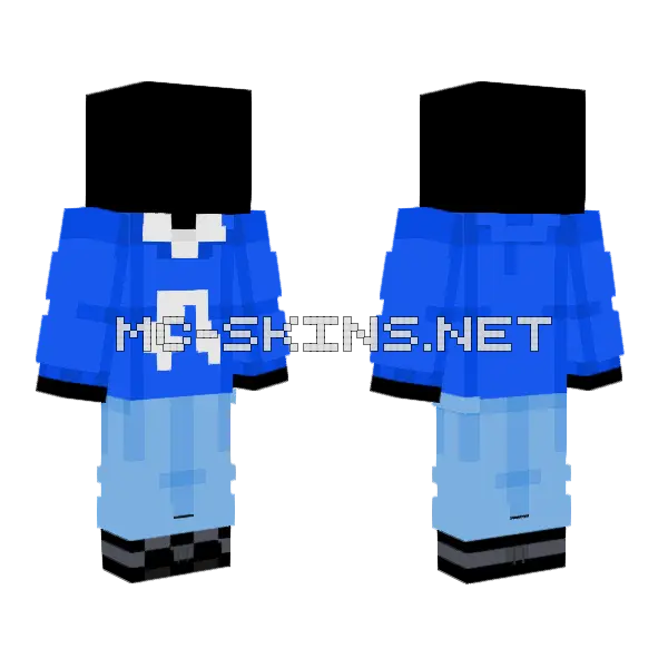 Classy Blue Sweater Outfit Rin Minecraft skin, front and back