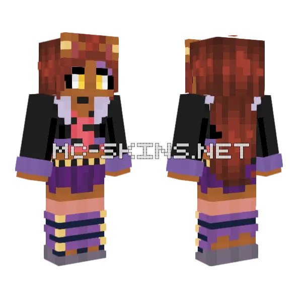 Clawdeen Wolf Monster High Minecraft skin, front and back