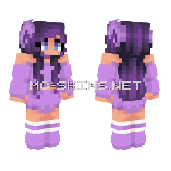 Cleora Lavender Purple Spring Skin 2023 Minecraft skin, front and back