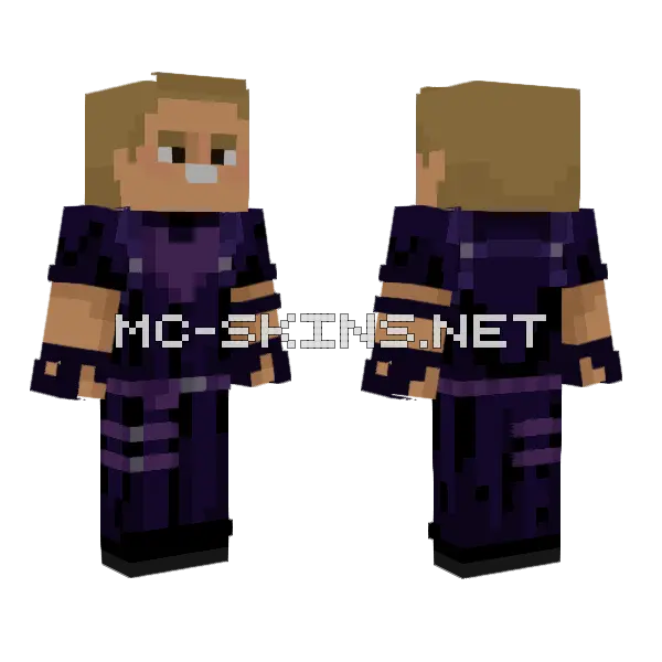 Clint Barton Hawkeye Minecraft skin, front and back