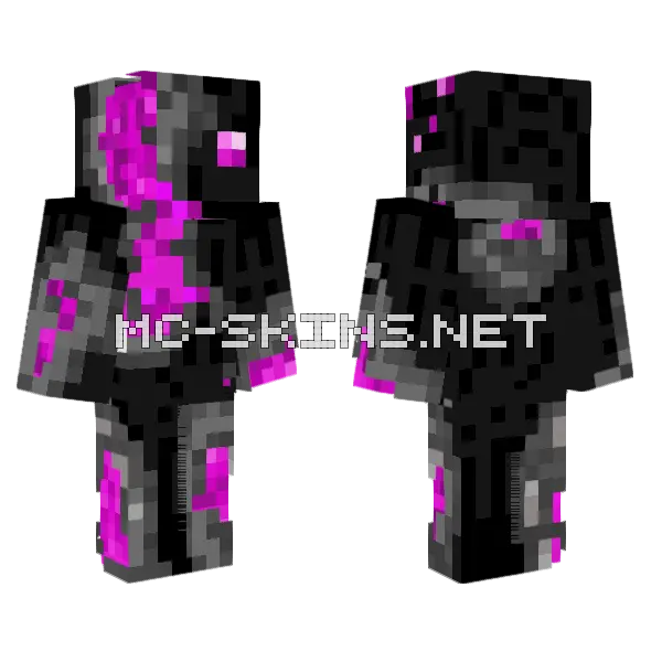 Cloaked Amethyst Minecraft skin, front and back