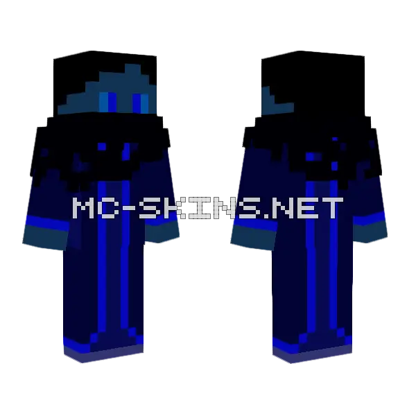 Cloaked Blue Warrior, front and back