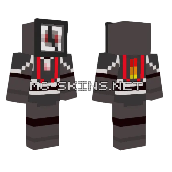Clock Bot Service New Model Minecraft skin, front and back