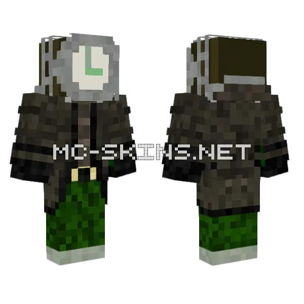Clock Guy Minecraft skin, front and back