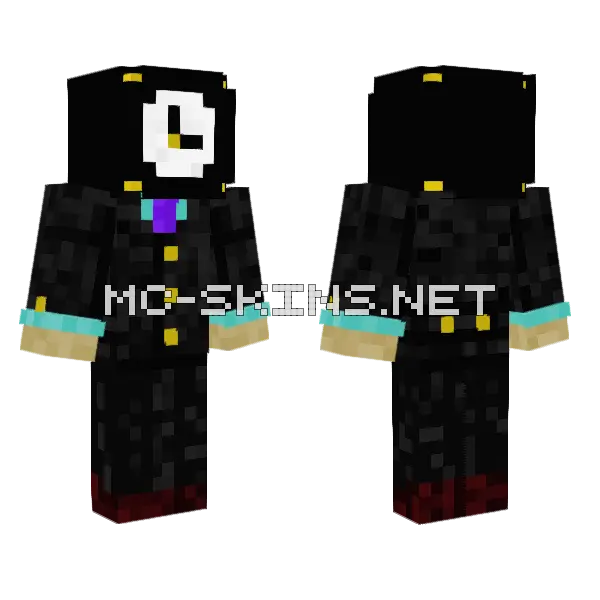 Clock Head 11 Minecraft skin, front and back