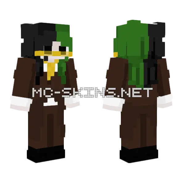 Clocktower Society OC Minecraft skin, front and back