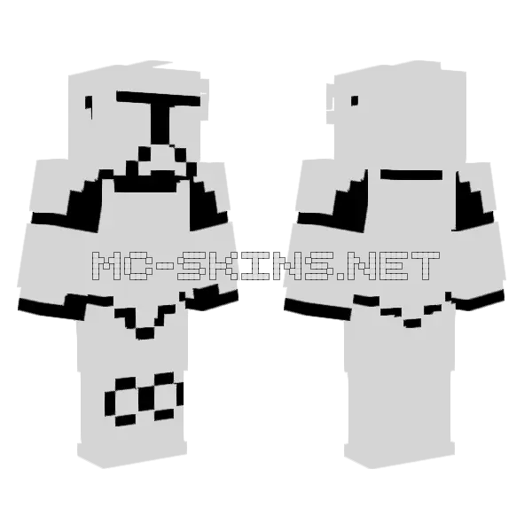 Clone Trooper Armor Minecraft skin, front and back