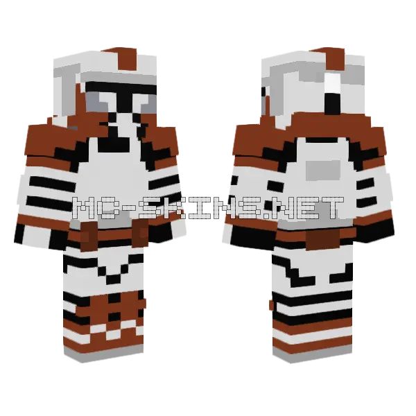 Clone Trooper Jaz Minecraft skin, front and back