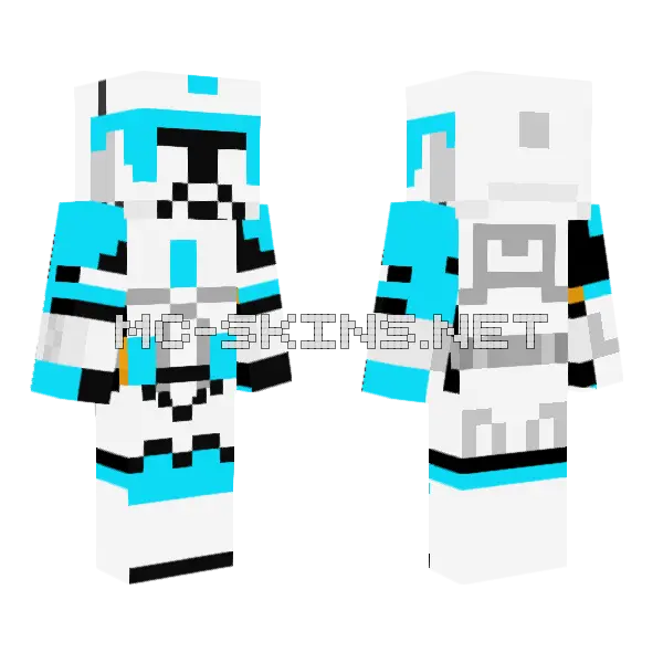 Clone Trooper Penguin Sus Minecraft skin, front and back