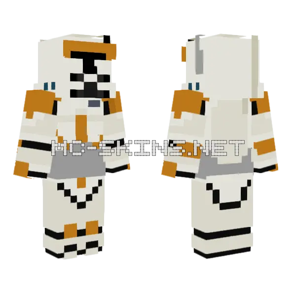 Clone Wars Commander Cody Minecraft skin, front and back
